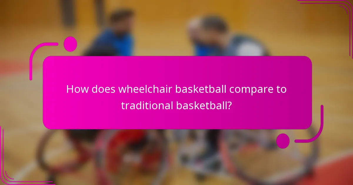 How does wheelchair basketball compare to traditional basketball?