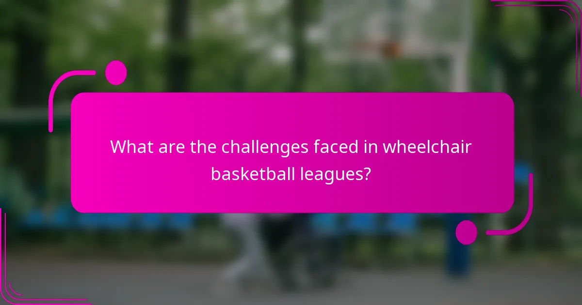 What are the challenges faced in wheelchair basketball leagues?