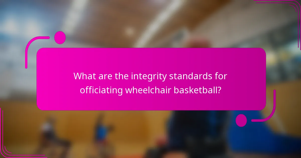 What are the integrity standards for officiating wheelchair basketball?