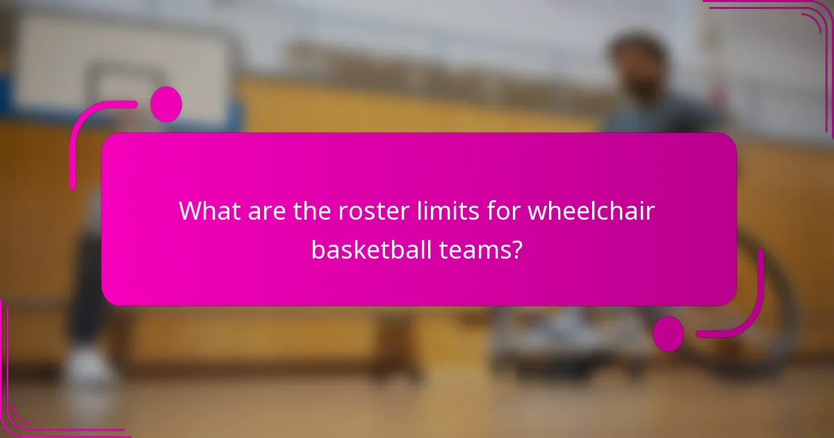 What are the roster limits for wheelchair basketball teams?